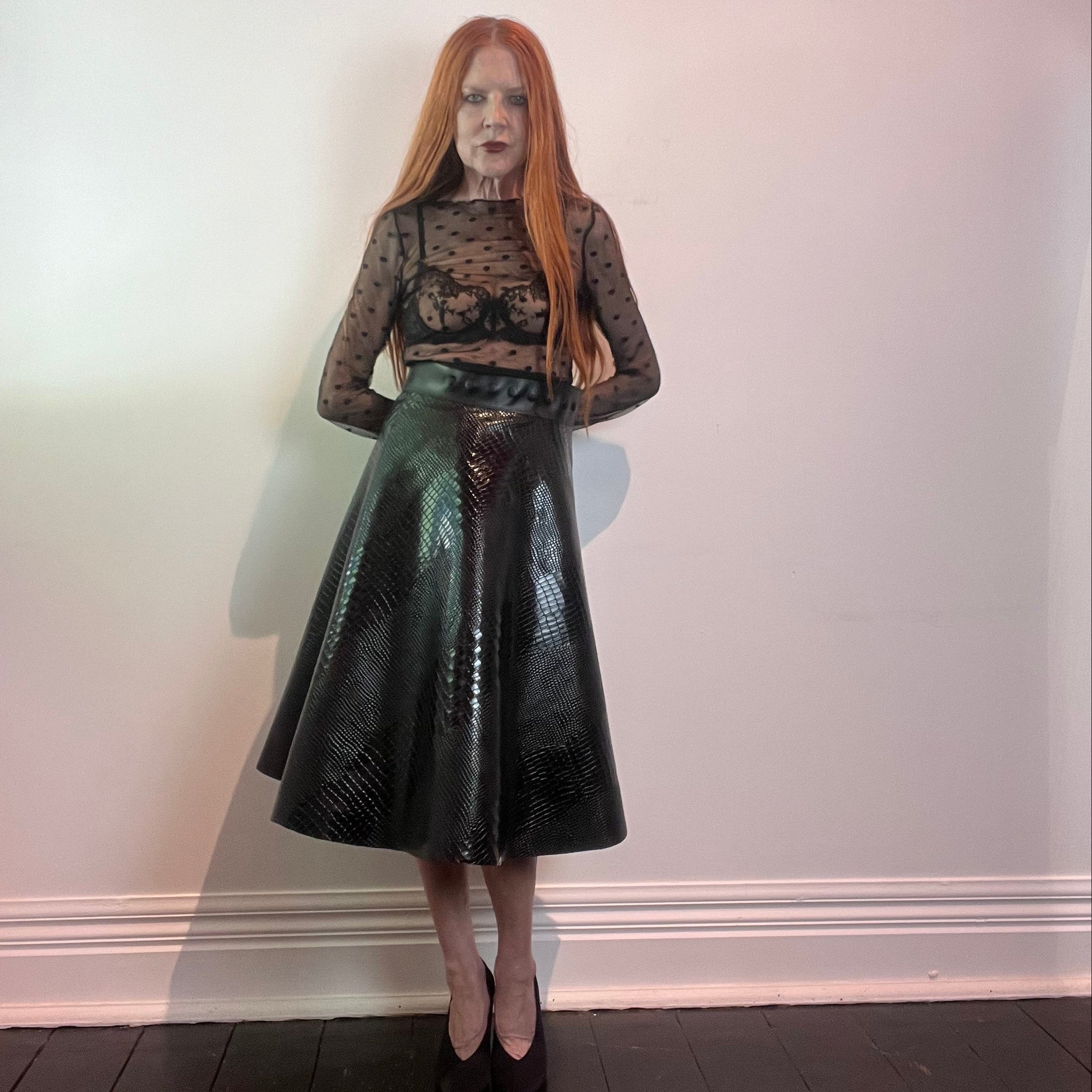 Ališta | Teksturi Wrap Croc Leather Skirt