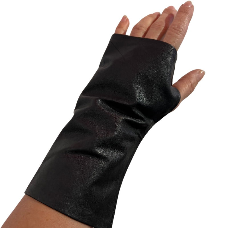 Kala Leather Fingerless Gloves Short