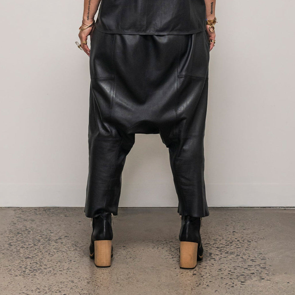 Ališta | Pantaloni Dropped Crotch Leather Pants