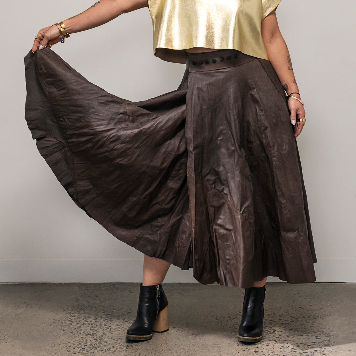 Ališta | Brazda Wrap Leather Skirt