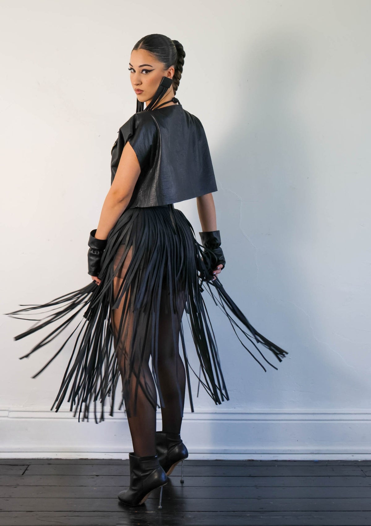 TANCA | Svetlana leather tassel wrap skirt