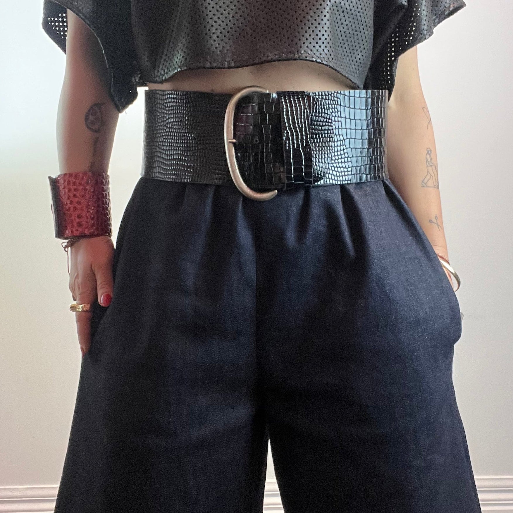 REMEN Shirok wide leather belt