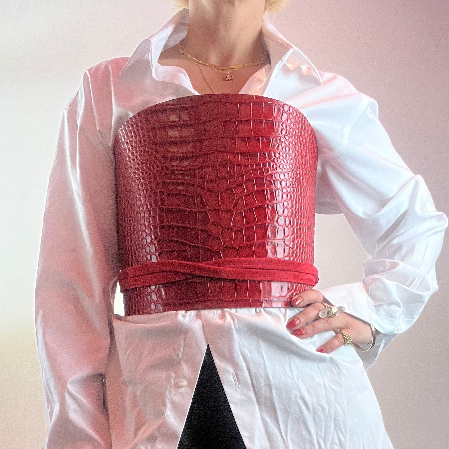 Ališta | Teksturi Croc Leather Bustier