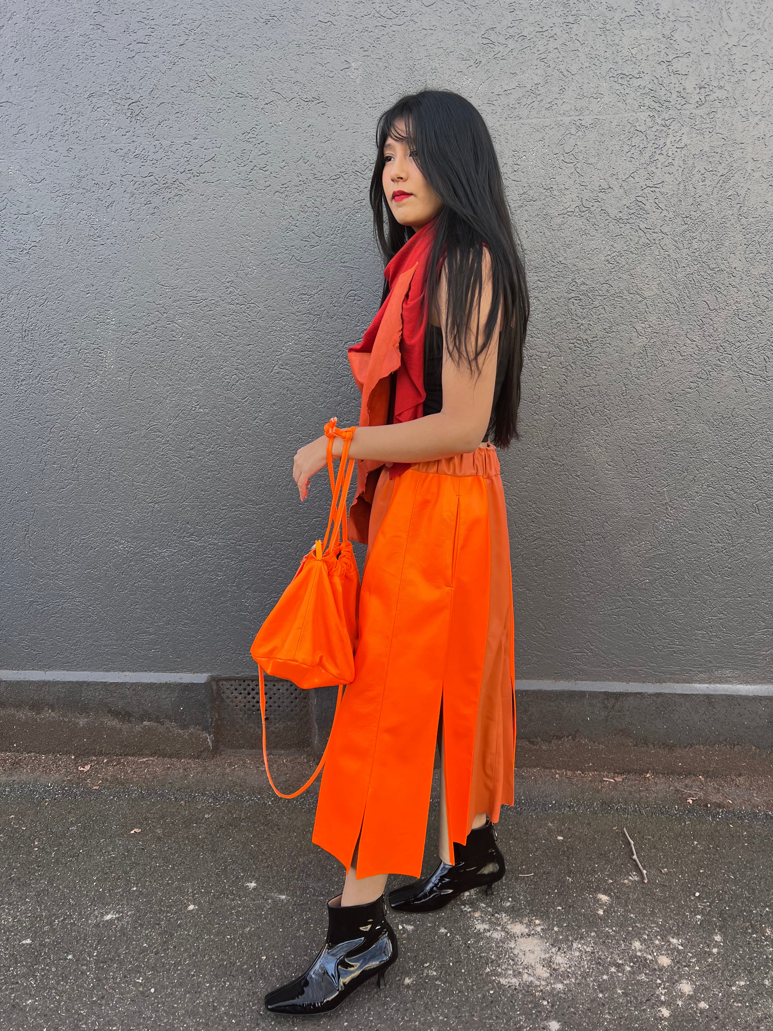 Drawstring handbag | One and Only Orange