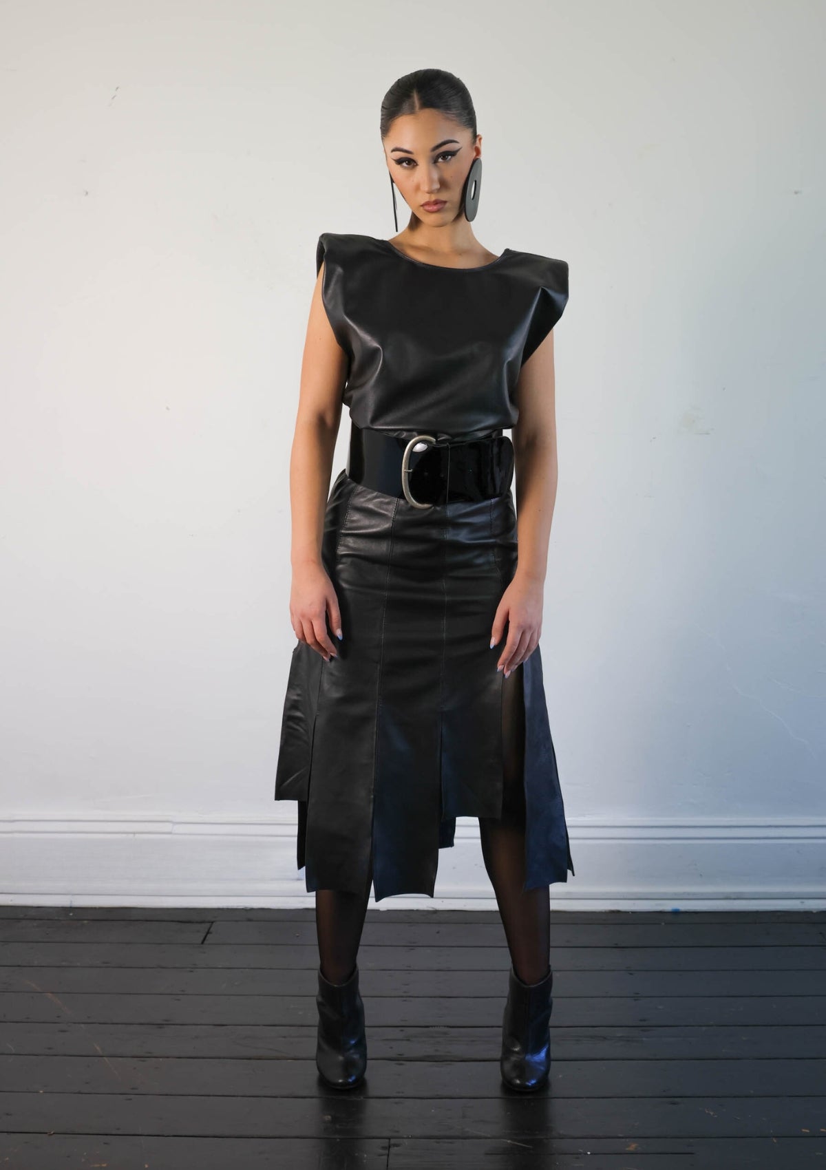 TANCA |  Hristina Backless Leather Dress
