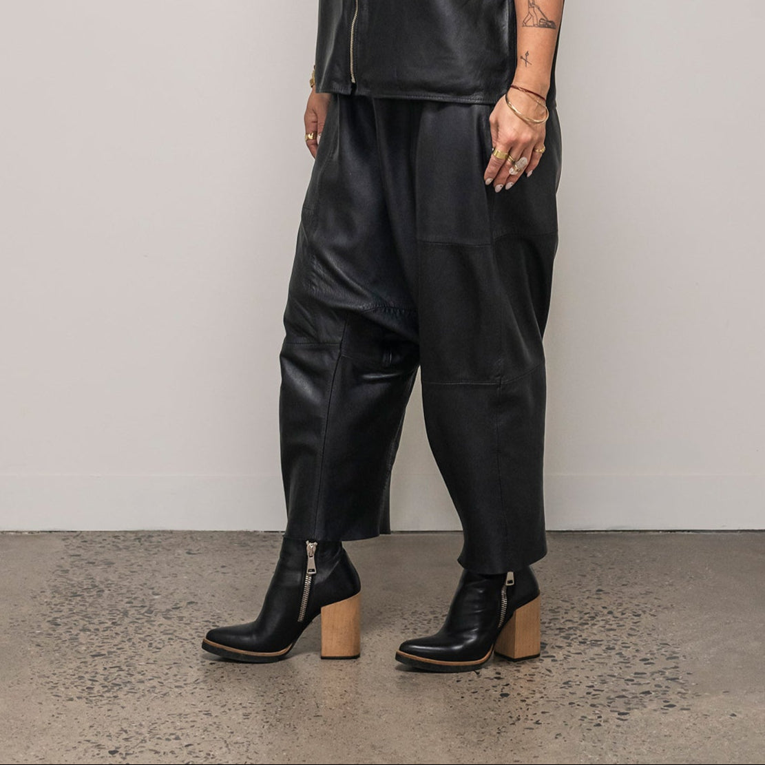 Ališta | Pantaloni Dropped Crotch Leather Pants