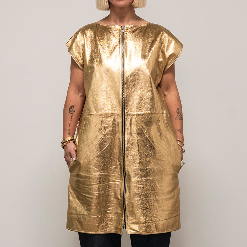 Ališta | Bluza Long Leather Vest Tunic