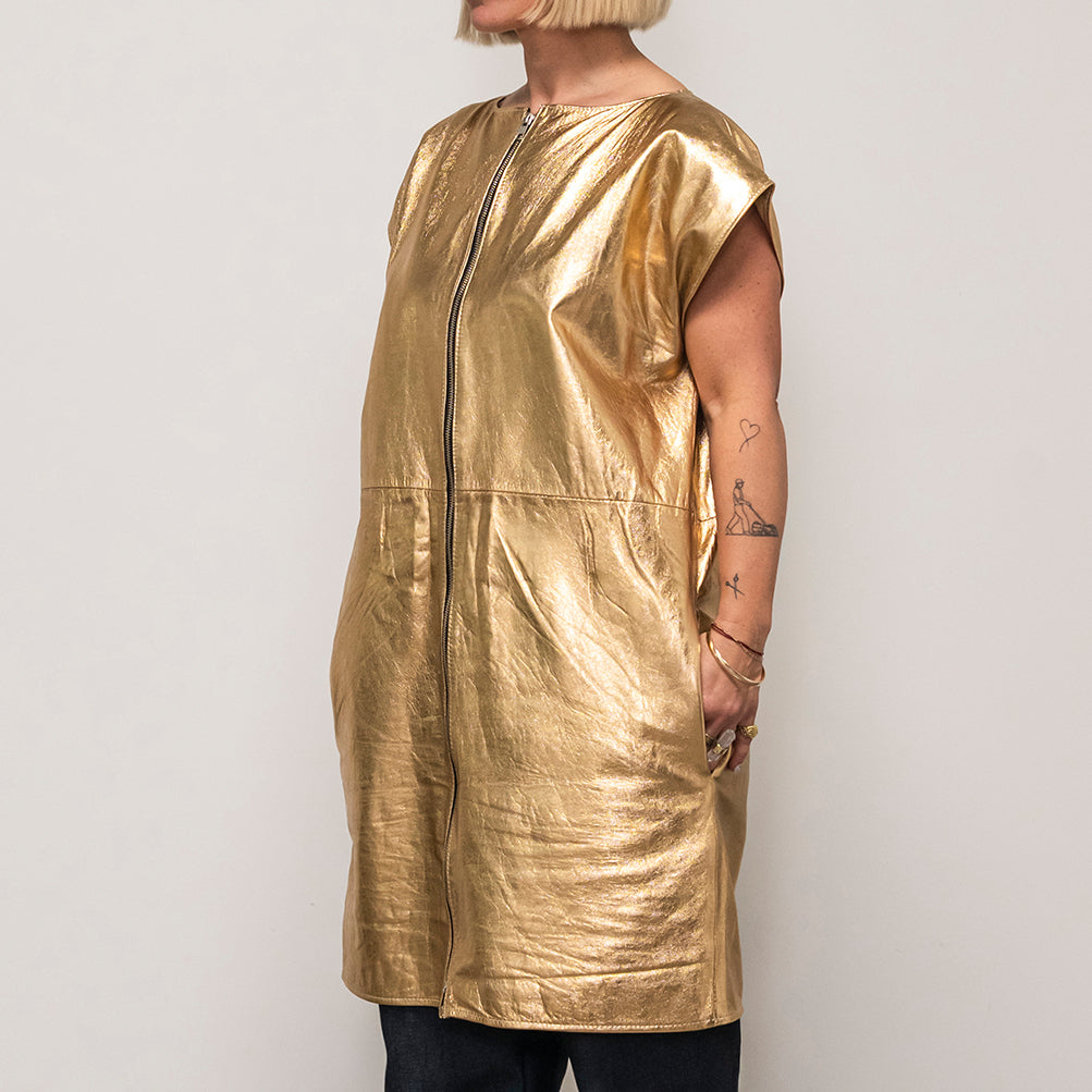 Ališta | Bluza Long Leather Vest Tunic