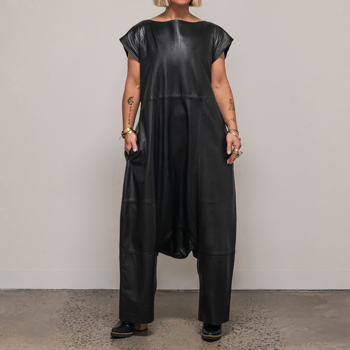Ališta | Mrak Leather Dropcrotch Jumpsuit