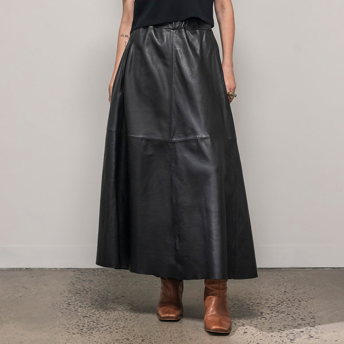 Ališta | Long Leather Skirt