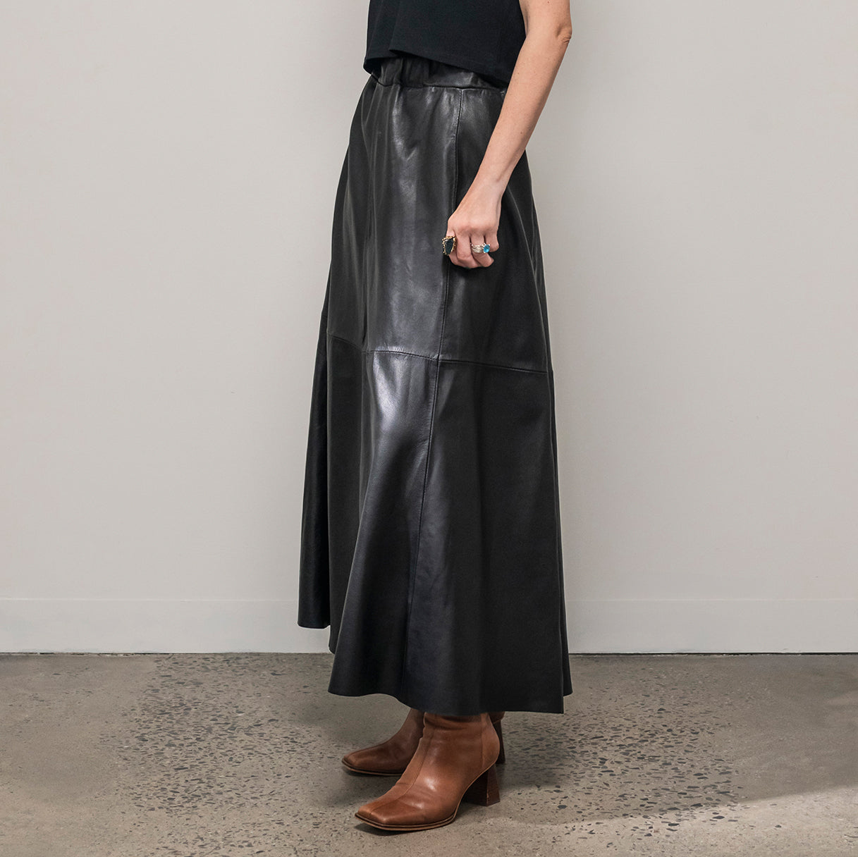 Ališta | Long Leather Skirt