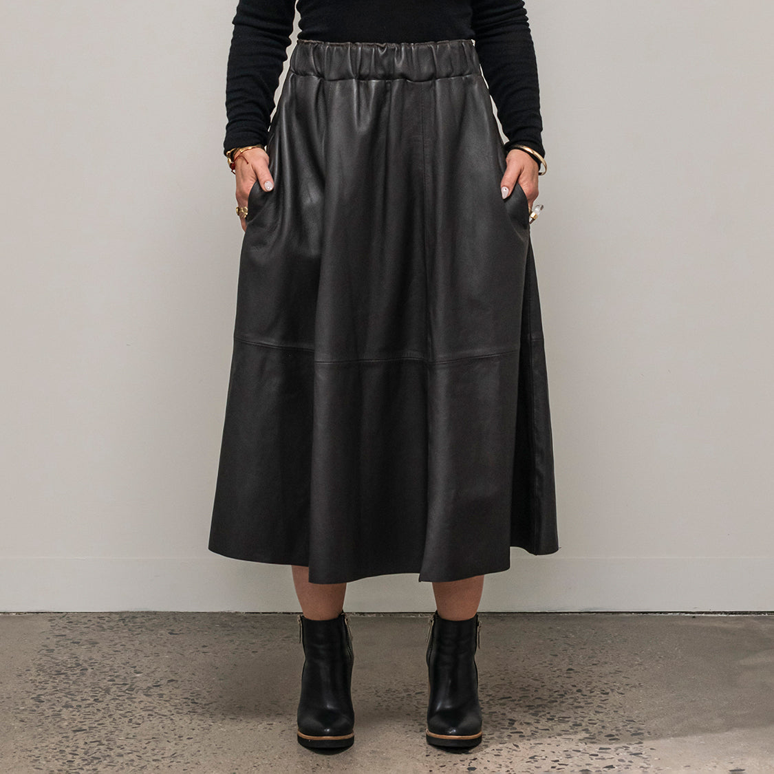 Ališta | Midi Leather Skirt