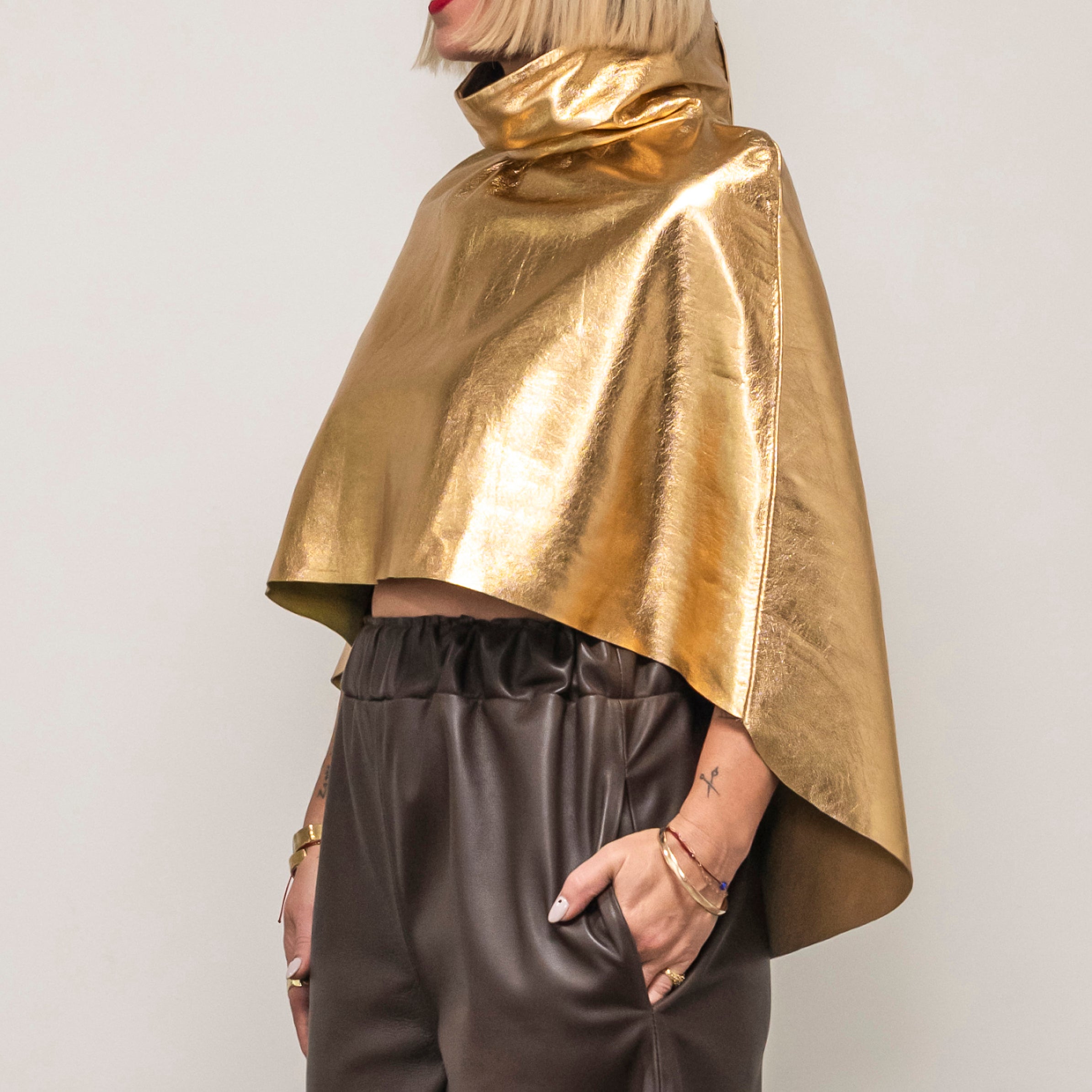 Alista Leather Poncho