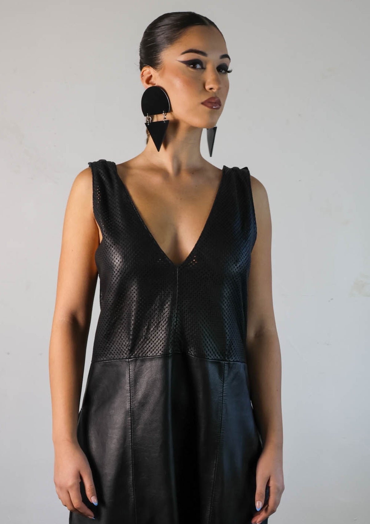 TANCA | Snezana v-neck leather jumpsuit
